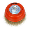 ЕРМАК PROFI Щетка чашечная для УШМ, витая латунированная стальная проволока 0,3мм, 100ммхМ14