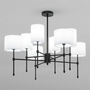 EUROSVET Люстра 8x40W E14 840x840x640 мет.латунь/ткань белый 60162/8 Умный дом Notturno a065663