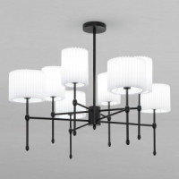 EUROSVET Люстра 8x40W E14 840x840x640 мет.латунь/ткань белый 60162/8 Умный дом Notturno a065663