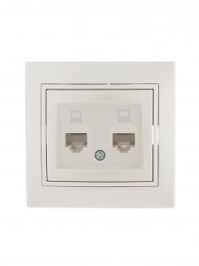 Lezard Мира роз. компьют. СУ 2 мест. перламутр (RJ45) (корпус PC) 701-3030-141