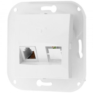 Bylectrica УЮТ мех. розетки телефонной 2 гнезда, белый, (ТР4-057)