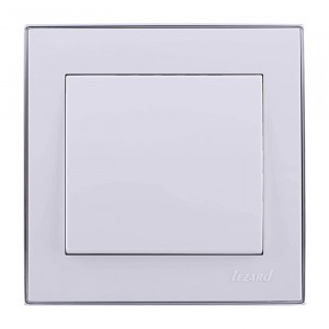 Lezard RAIN выкл. СУ 1 кл. бел. с бок. вст. хром (корпус PC) 703-0225-100