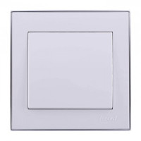 Lezard RAIN выкл. СУ 1 кл. бел. с бок. вст. хром (корпус PC) 703-0225-100