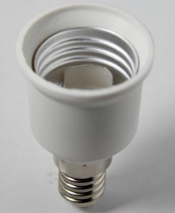 EKF Переходник E14-E27, белый,  AD-E14-E27-w