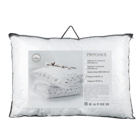 PROVANCE Лебяжий пух Подушка стеганая, 500гр, 50х70см, п/э волокно