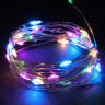 СНОУ БУМ Гирлянда эл. нить росы 1м, 10LED, мульти, пост. свечение, провол. серебр. цвет, 2xCR2032