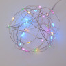 СНОУ БУМ Гирлянда эл. нить росы 1м, 10LED, мульти, пост. свечение, провол. серебр. цвет, 2xCR2032