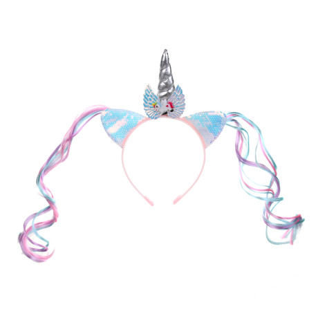 СНОУ БУМ Ободок "Единорог", диаметр 11,5см, пластик, полиэстер