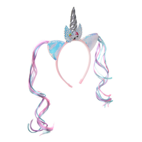 СНОУ БУМ Ободок "Единорог", диаметр 11,5см, пластик, полиэстер