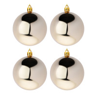 СНОУ БУМ Набор шаров 4шт 8см пластик, шампань, 26-232