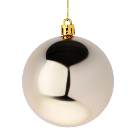 СНОУ БУМ Набор шаров 4шт 8см пластик, шампань, 26-232