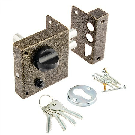 Замок накл ЗН-3 Омега (Бронза)  2 ригеля с защелкой, 4 англ.ключа   \15