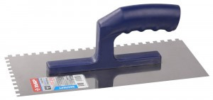 Гладилка ЗУБР "ЭКСПЕРТ" нержавеющая с пластиковой ручкой, зубчатая, 6х6мм