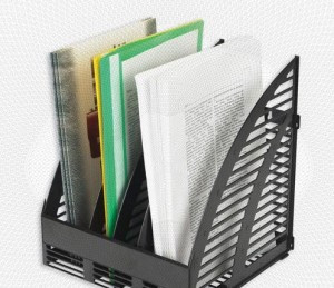 Вертикальный накопитель Attache сборный 4 отделения 240мм черный 43676