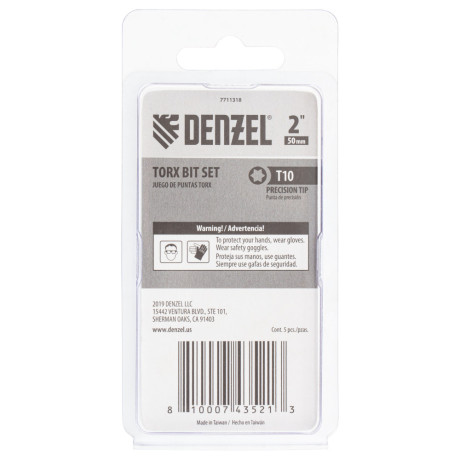 Бита T10x50, 5 шт. Denzel