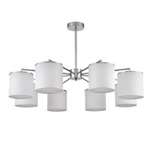 LUMION 6591/8 CLASSI LN25 хром/бел., мет./текстиль Люстра E14 8x40W 220V SUNTORI