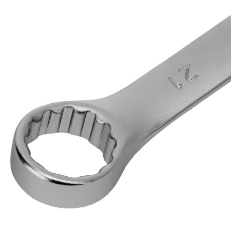 Ключ комбинированный, 21 мм, CrV, матовый хром Stels