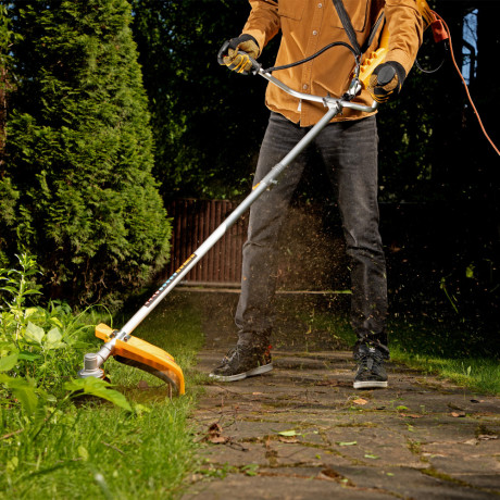 Триммер электрический TE-1400, 1400 Вт, 420 мм, катушка + диск, разборная штанга Denzel