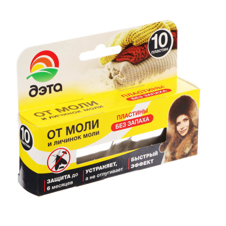 Пластины от моли и её личинок ДЭТА, к/к, 10 шт