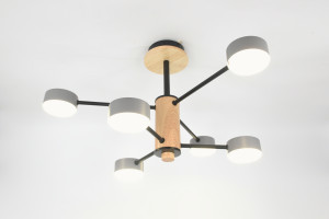 General Люстра 6GX53 50W 600х665 230V серый, мет/дер Элизиум без пульта IP20 662334