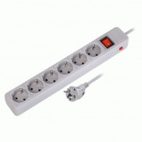 SmartBuy Сетевой фильтр (удл.) ПВС 3x1 6роз. 1.8м 16А серый земля 3500Вт (SBSP-6-18-G)