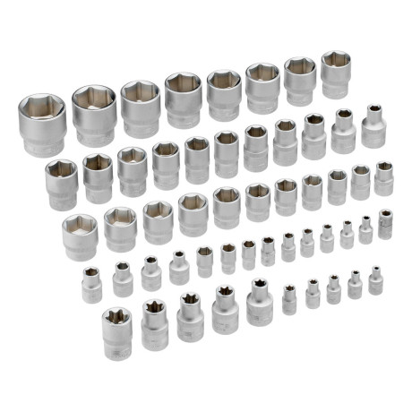 Набор инструментов, 1/2",3/8", 1/4", CrV, пластиковый кейс 142 предмета Stels