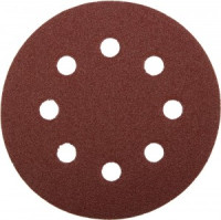 Круг шлифовальный ЗУБР &quot;МАСТЕР&quot; универс, абразив бумага на велкро основе, 8 отверст, Р60, 125мм,5шт