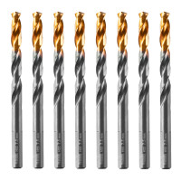 Сверло по металлу, 7,5 мм, HSS-Tin, Golden Tip, 8 шт. Denzel