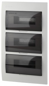 ЭРА SIMPLE бокс (корпус) пластик ЩРВ-П-36 мод. встраиваемый с дымчатой дверцей IP4