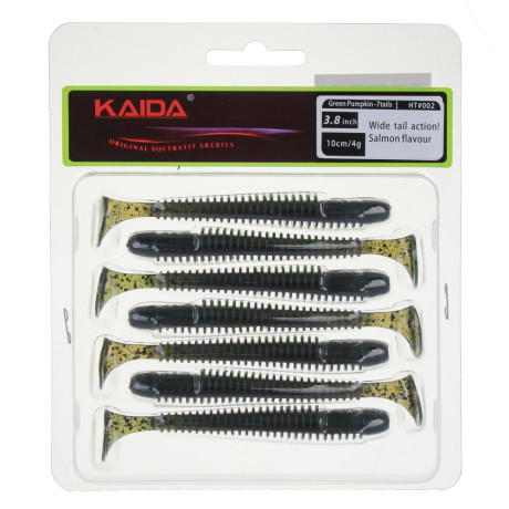 KAIDA Приманка силиконовая ТВИСТЕР 3,8", 10см, 4гр, HT002, 7шт