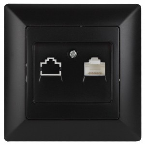 ЭРА Intro Solo роз. СУ комп. 1 мест. RJ45, антрацит 4-303-,5, 4525