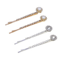 ЮНИLOOK Невидимки с декором 2шт., 5,5-6см, пластик, металл, 2 дизайна, арт.2