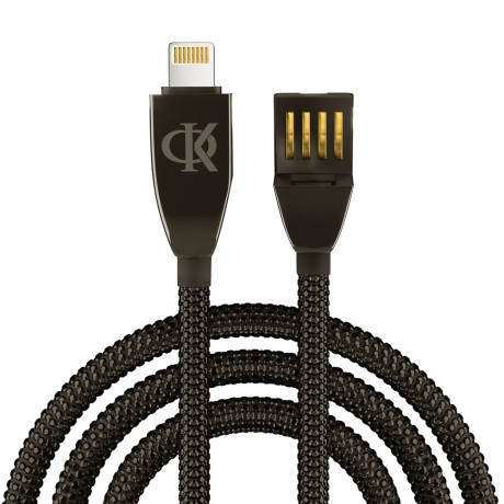 BY Ф.Киркоров Кабель для зарядки КРИСТАЛЛЫ iP, 1м, Быстрая зарядка 2.4А, 12W, черный