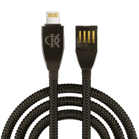 BY Ф.Киркоров Кабель для зарядки КРИСТАЛЛЫ iP, 1м, Быстрая зарядка 2.4А, 12W, черный