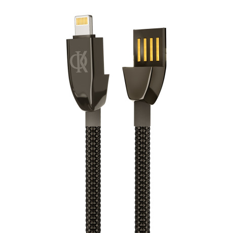 BY Ф.Киркоров Кабель для зарядки КРИСТАЛЛЫ iP, 1м, Быстрая зарядка 2.4А, 12W, черный