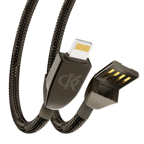 BY Ф.Киркоров Кабель для зарядки КРИСТАЛЛЫ iP, 1м, Быстрая зарядка 2.4А, 12W, черный