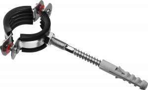 Хомут трубный гайка, оцинкованный, сантехническая шпилька и дюбель, 1", 1шт, ЗУБР Мастер 37866-32-37