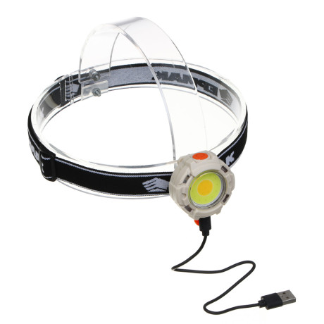 ЕРМАК Фонарь налобный, COB, 6 режимов, 500мАч, зарядка Type-C, пластик, красный свет, 53х34х53 мм