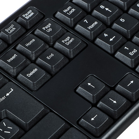 Первая цена Клавиатура проводная мембранная Optima 104кл.,белая кириллица, USB, каб. 140см, черный