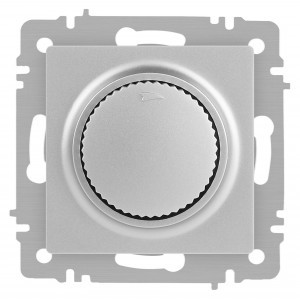 ЭРА Intro Accent мех. диммер СУ (поворотный) 600Вт 230В, алюминий 6-401-03