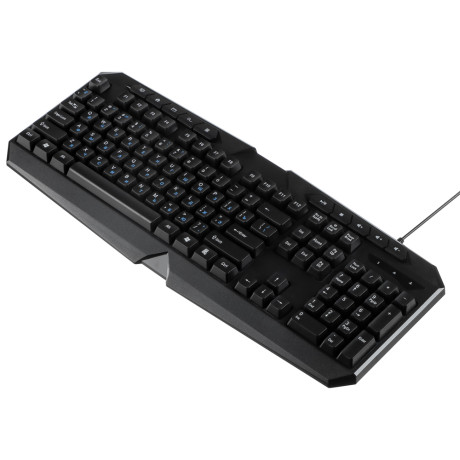 BY Клавиатура мембранная 114кл., Rainbow подсветка, синяя кириллица, кабель 165см, чёрный