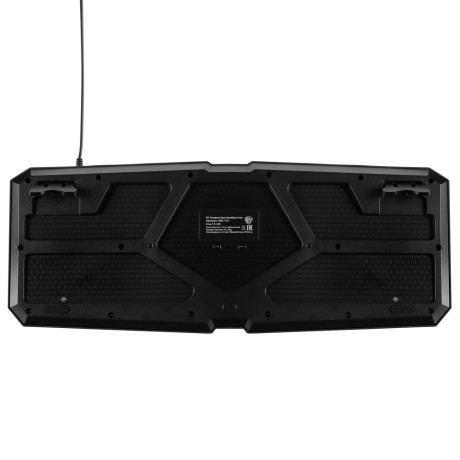 BY Клавиатура мембранная 114кл., Rainbow подсветка, синяя кириллица, кабель 165см, чёрный