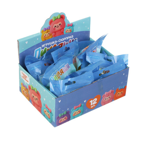 ИГРОЛЕНД Игрушка сюрприз "Пухляши" с наклейками, 12,5х10,5см, полистоун, PVC, 12 дизайнов