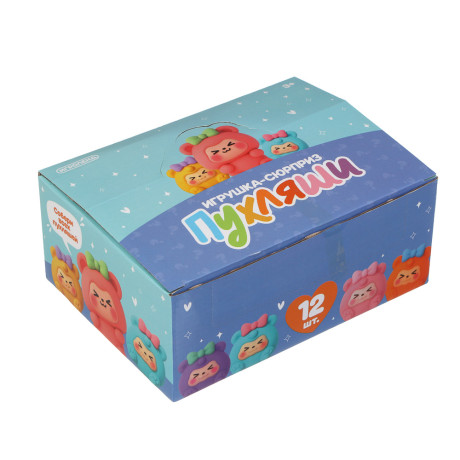 ИГРОЛЕНД Игрушка сюрприз "Пухляши" с наклейками, 12,5х10,5см, полистоун, PVC, 12 дизайнов