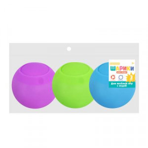 ИГРОЛЕНД Антистресс шарики для воды, силикон, d6см, 3 цвета