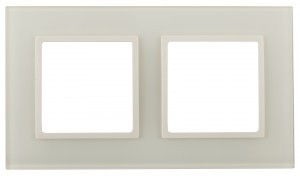 ЭРА 14 Elegance рамка СУ 2 мест., стекло, слоновая кость+слоновая кость 14-5102-02  9169