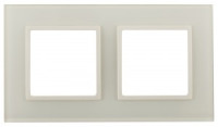 ЭРА 14 Elegance рамка СУ 2 мест., стекло, слоновая кость+слоновая кость 14-5102-02  9169