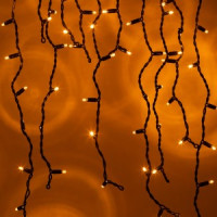 ЭРА Гирлянда-Бахрома 2мх1м, 120LED  желтый свет, черный каучук, 220V, IP65 ERAPS-BZ2 60546