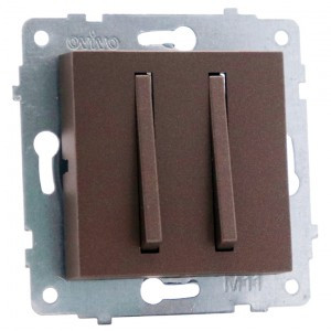 OVIVO мех. выкл. СУ 2 кл. 10А (узкая клавиша) мокка (ко всем рамкам) 610-000219-202
