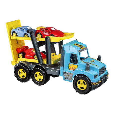ИГРОЛЕНД Грузовик с игрушками (машинки, песочные наборы), 23x57x27см, пластик, 4 диз., для детей 3+